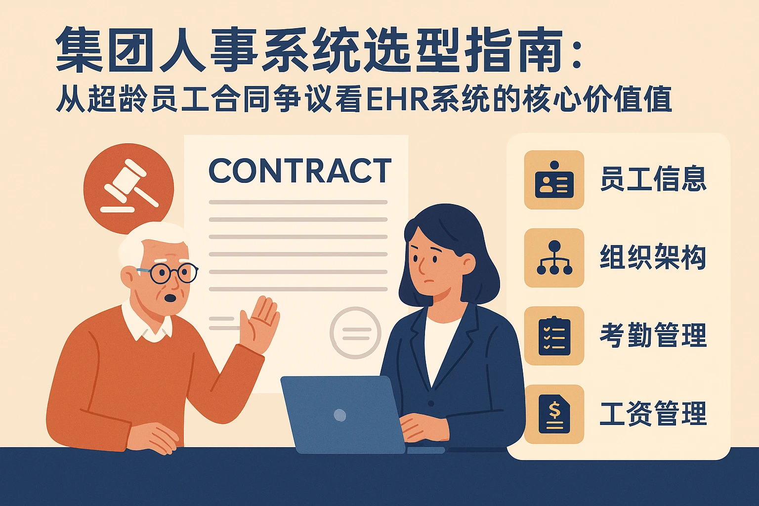 集团人事系统选型指南：从超龄员工合同争议看EHR系统的核心价值
