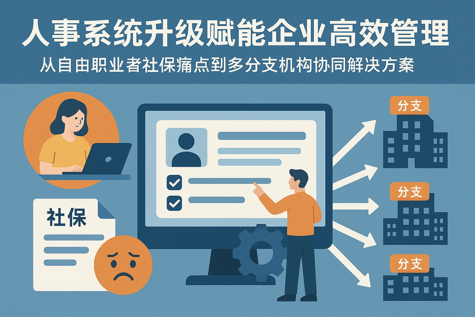 人事系统升级赋能企业高效管理：从自由职业者社保痛点到多分支机构协同解决方案