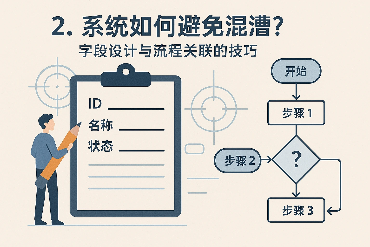 2. 系统如何避免混淆?字段设计与流程关联的技巧
