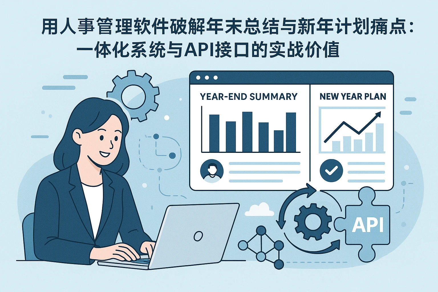 用人事管理软件破解年末总结与新年计划痛点：一体化系统与API接口的实战价值