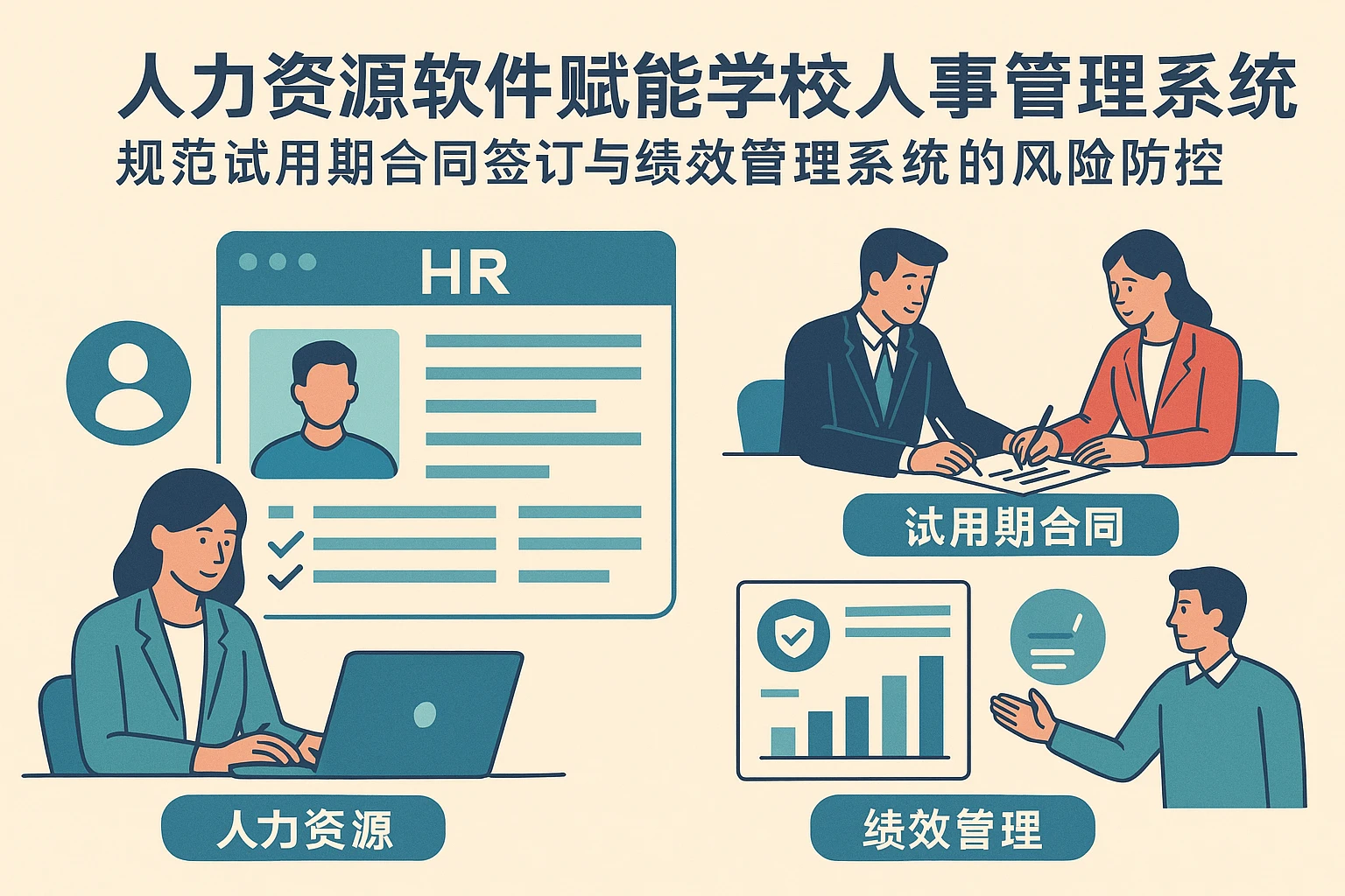 人力资源软件赋能学校人事管理系统：规范试用期合同签订与绩效管理系统的风险防控