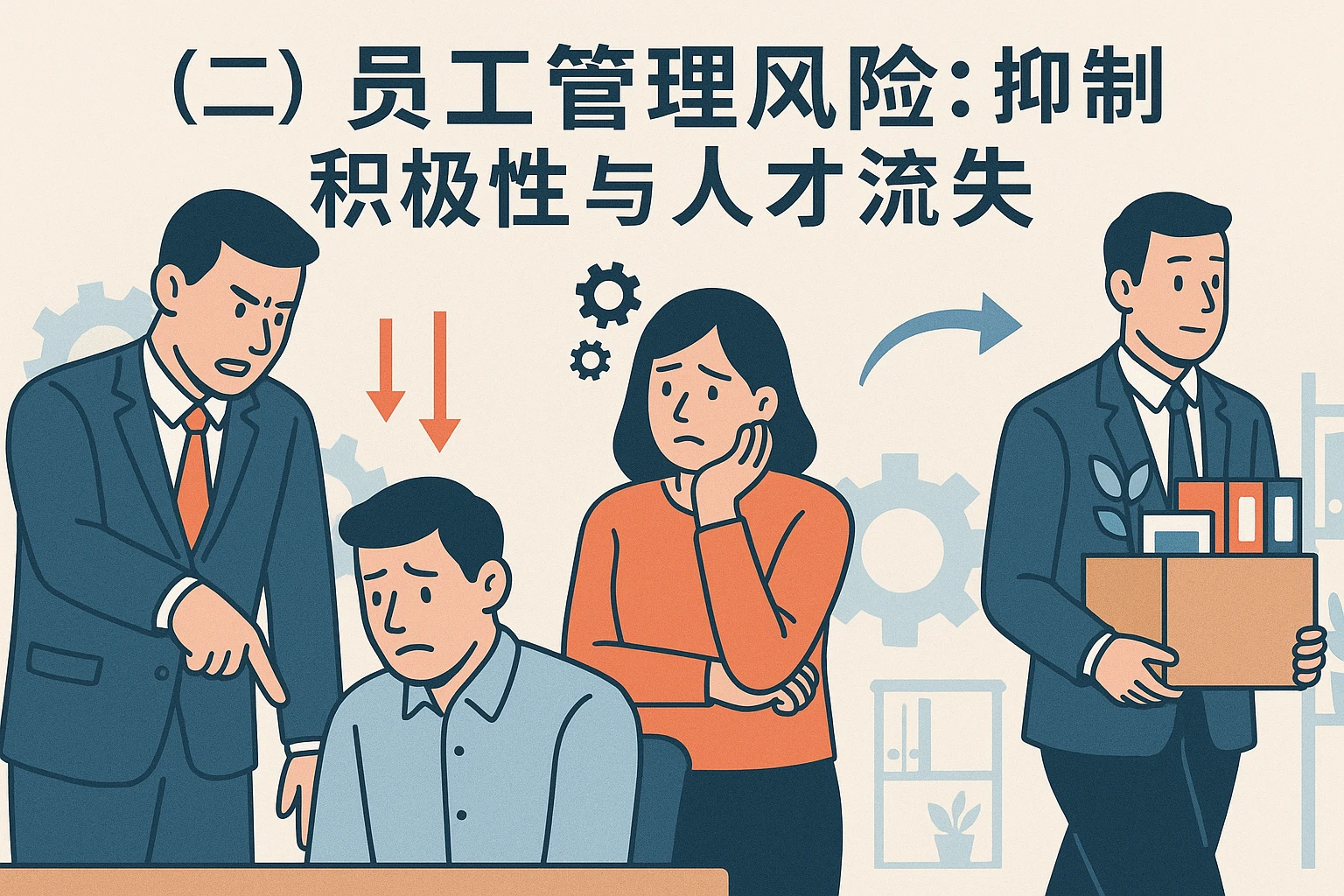 （二）员工管理风险：抑制积极性与人才流失