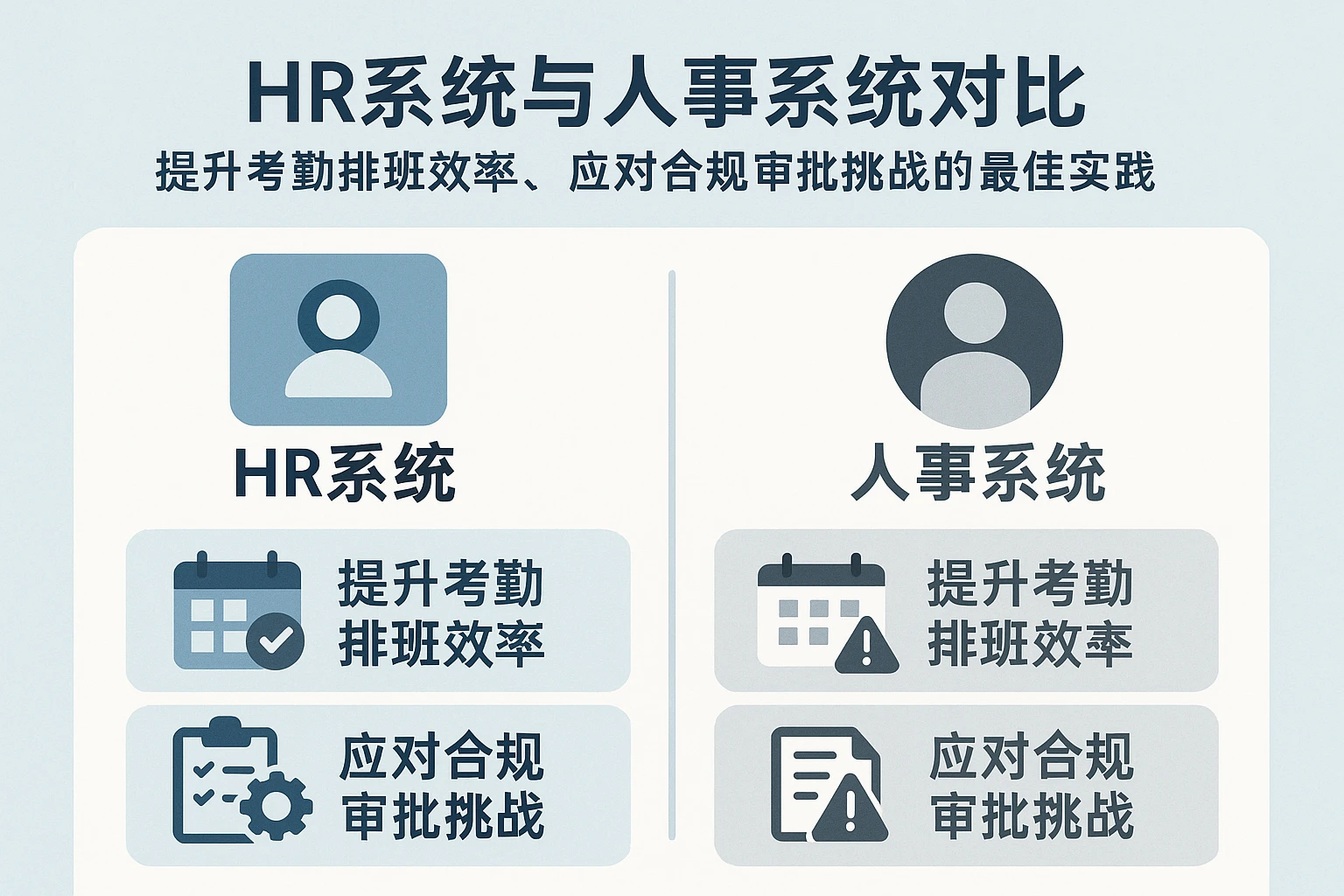 HR系统与人事系统对比：提升考勤排班效率，应对合规审批挑战的最佳实践