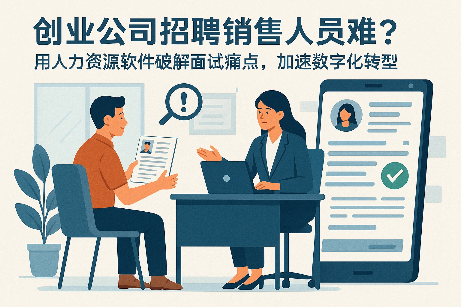 创业公司招聘销售人员难？用人力资源软件破解面试痛点，加速数字化转型
