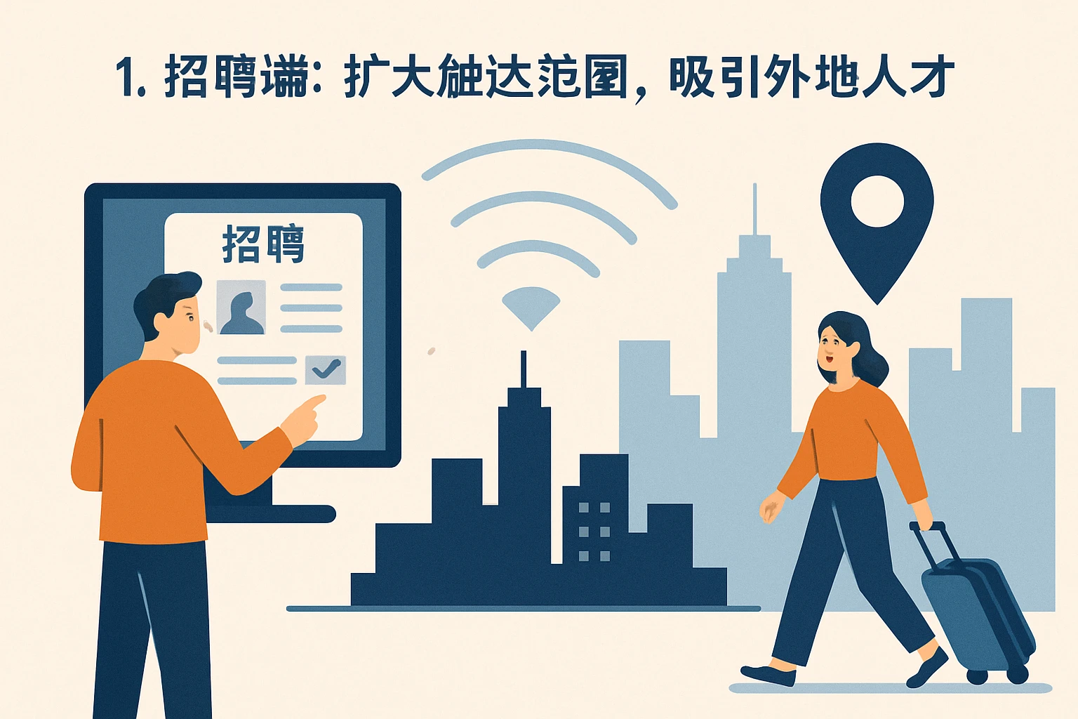 1. 招聘端：扩大触达范围，吸引外地人才