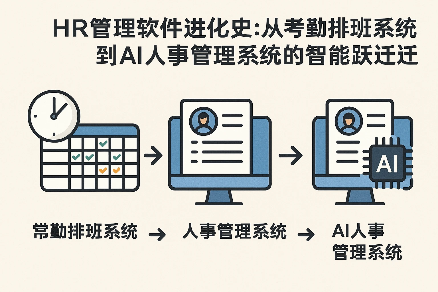 HR管理软件进化史：从考勤排班系统到AI人事管理系统的智能跃迁
