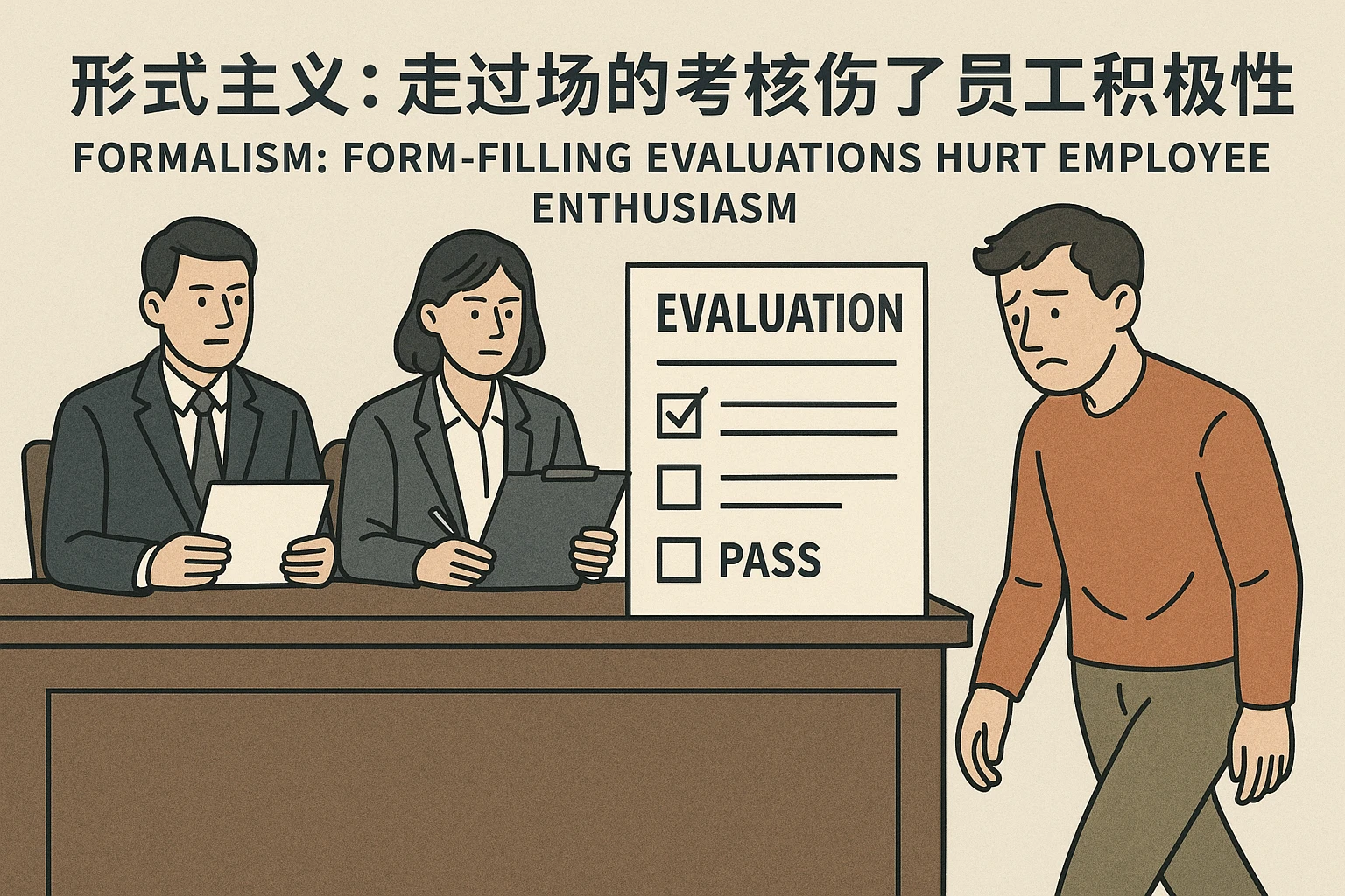 2. 形式主义：走过场的考核伤了员工积极性