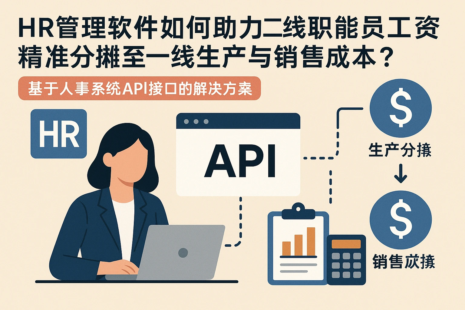 HR管理软件如何助力二线职能员工工资精准分摊至一线生产与销售成本？——基于人事系统API接口的解决方案