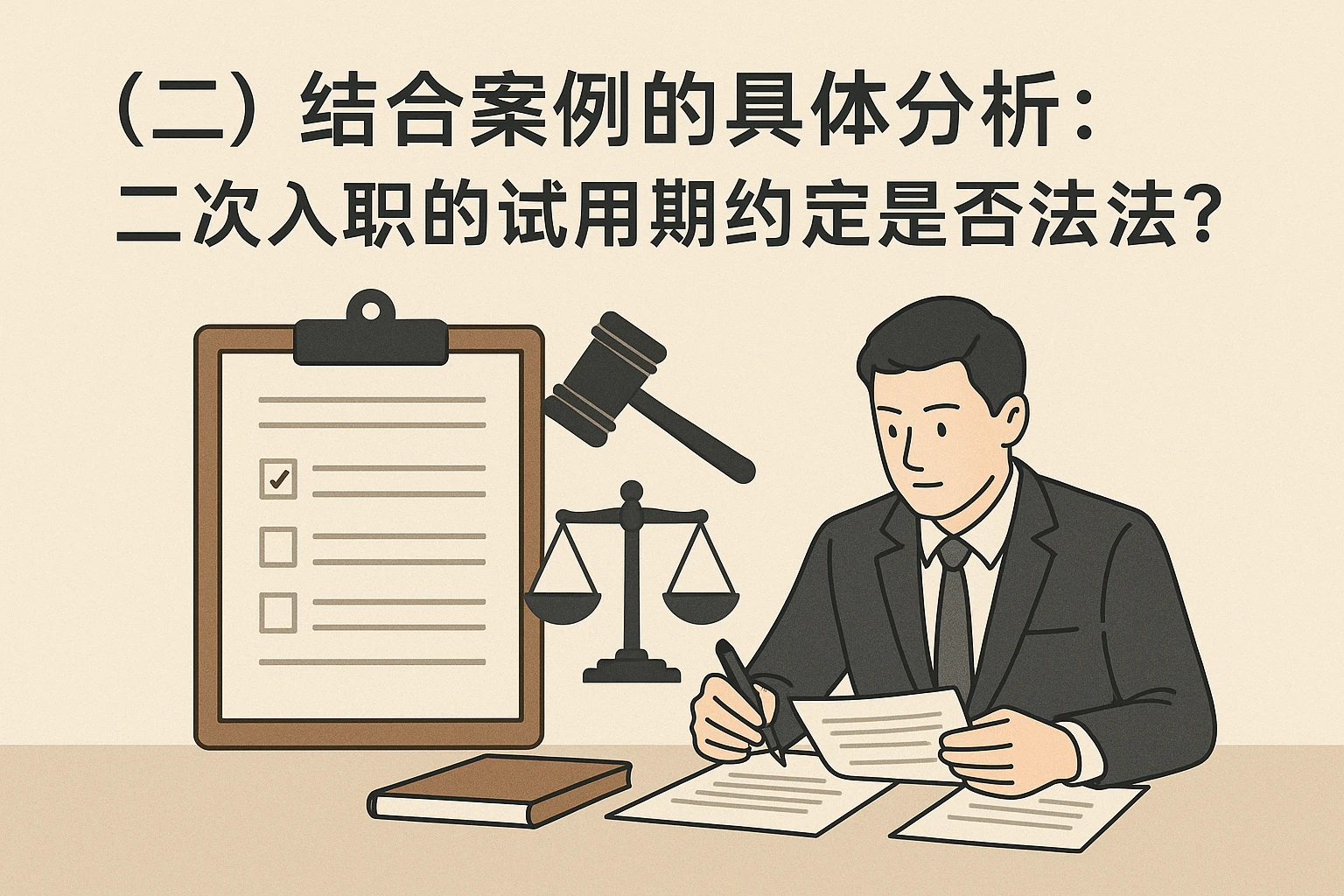 （二）结合案例的具体分析：二次入职的试用期约定是否合法？