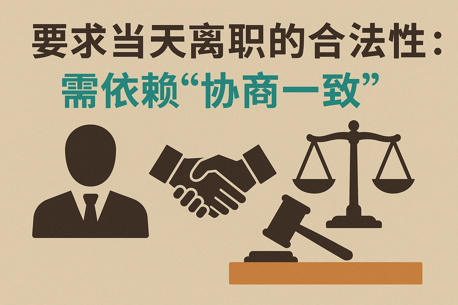 2. 要求当天离职的合法性：需依赖“协商一致”