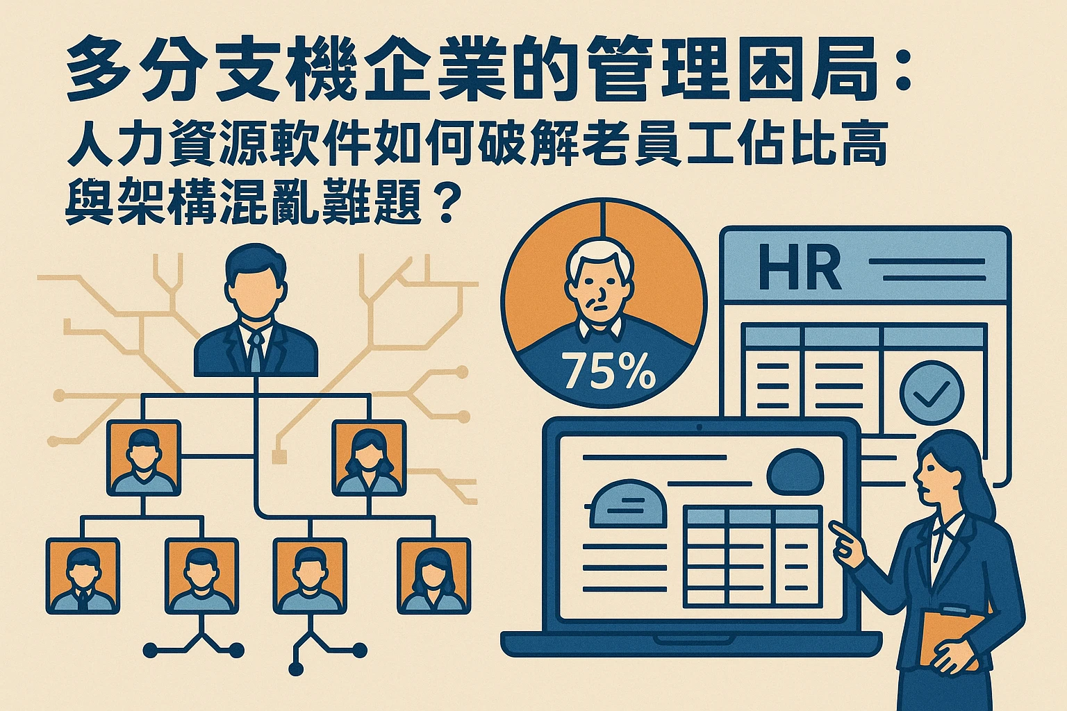 多分支机构企业的管理困局：人力资源软件如何破解老员工占比高与架构混乱难题？