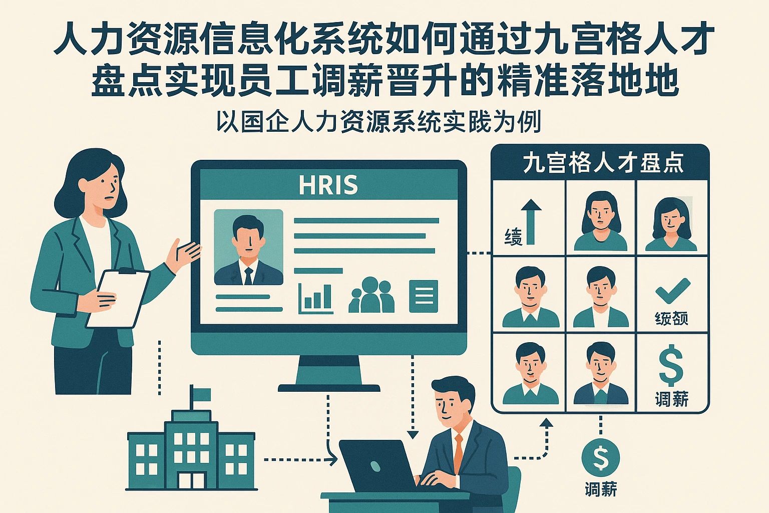 人力资源信息化系统如何通过九宫格人才盘点实现员工调薪晋升的精准落地——以国企人力资源系统实践为例