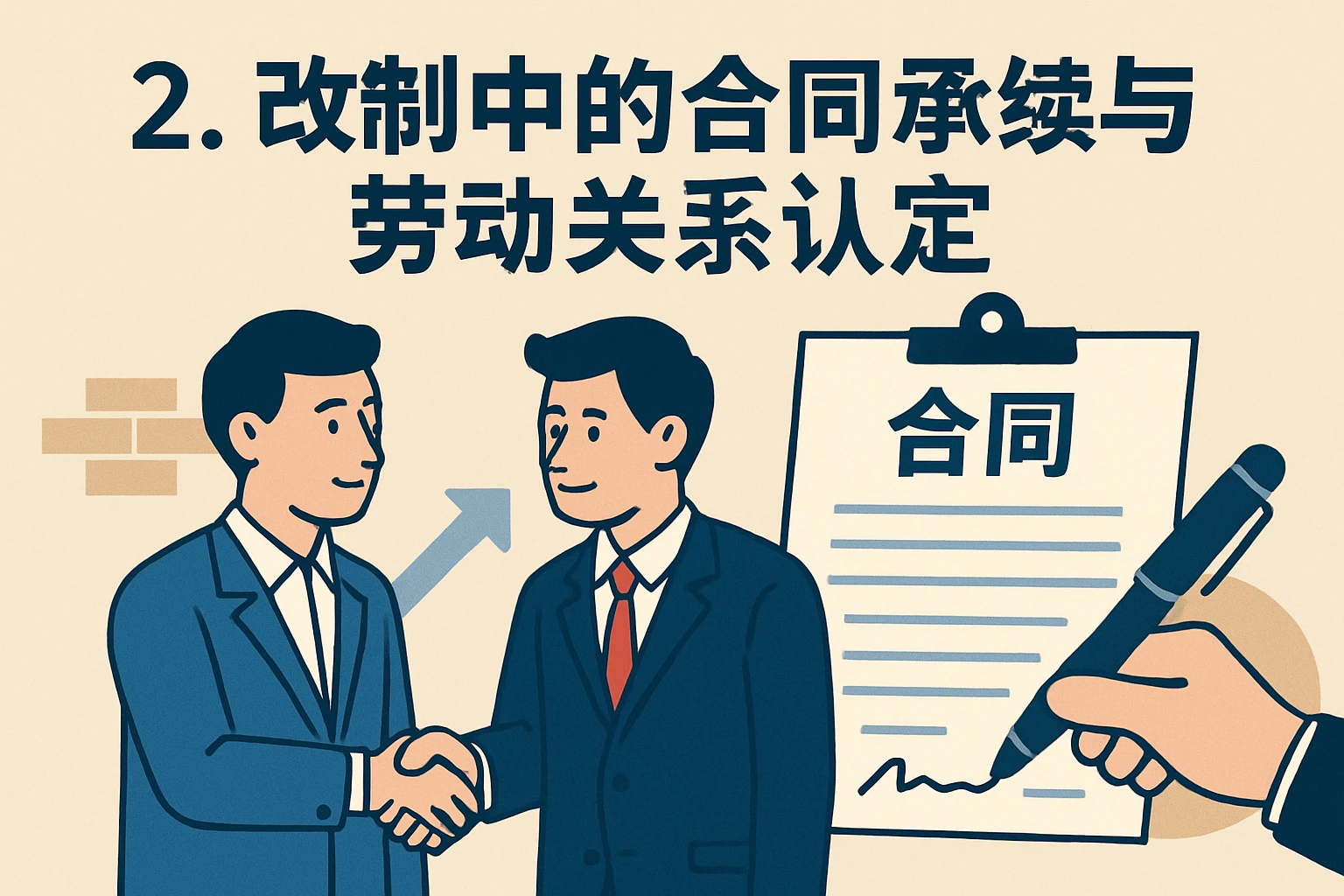 2. 改制中的合同承续与劳动关系认定