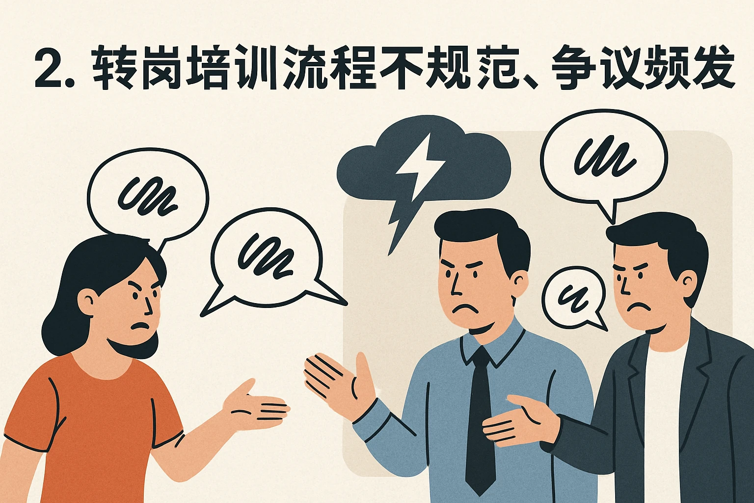 2. 转岗培训流程不规范，争议频发