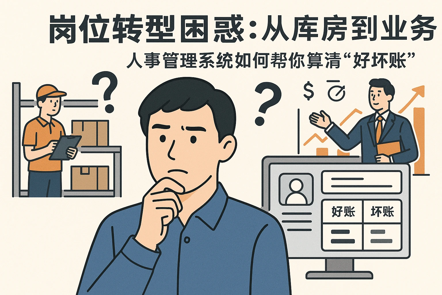 岗位转型困惑：从库房到业务，人事管理系统如何帮你算清“好坏账”