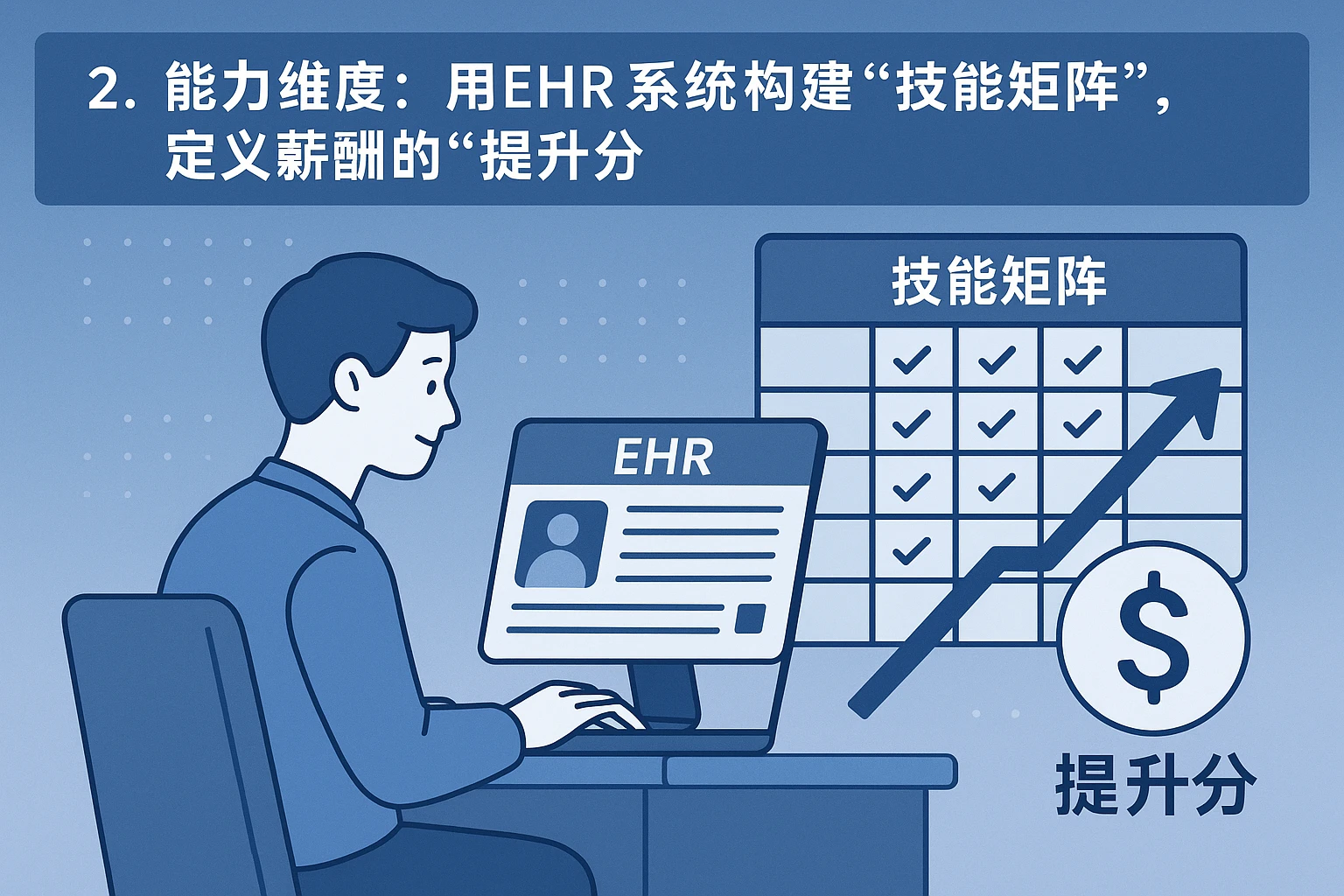 2. 能力维度：用EHR系统构建“技能矩阵”，定义薪酬的“提升分”