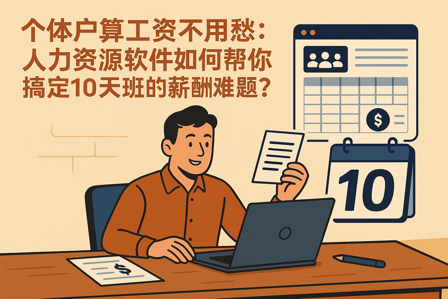 个体户算工资不用愁：人力资源软件如何帮你搞定10天班的薪酬难题？