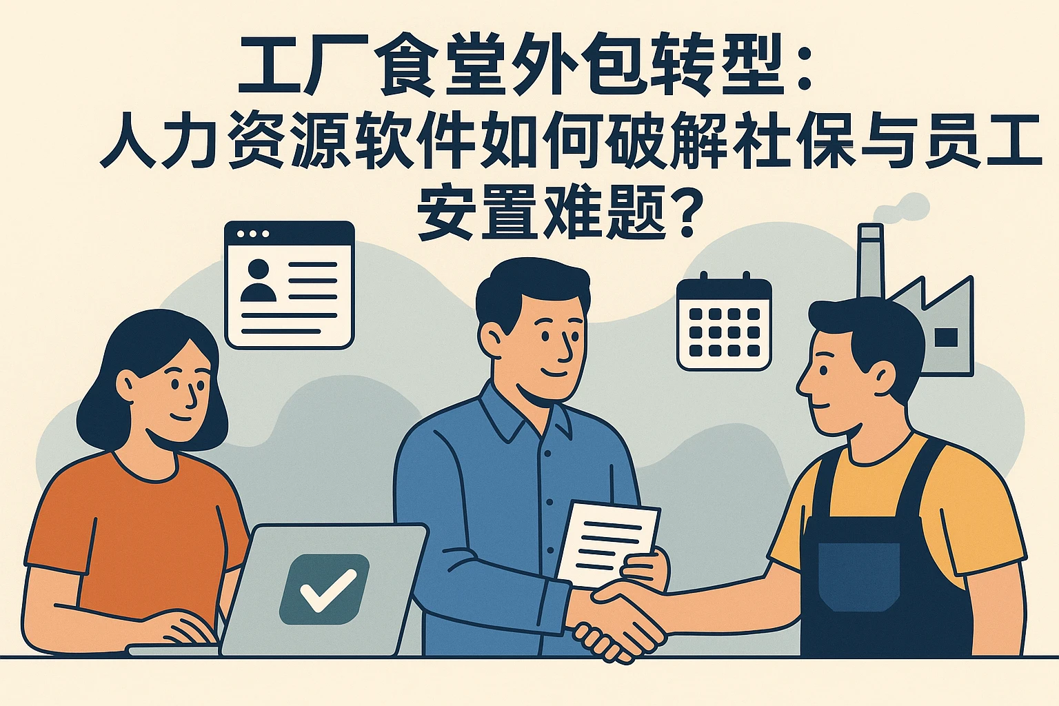 工厂食堂外包转型：人力资源软件如何破解社保与员工安置难题？