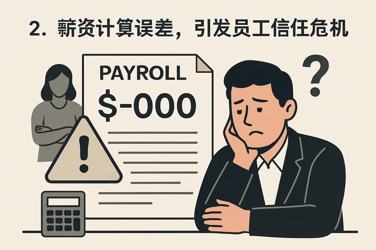 2. 薪资计算误差，引发员工信任危机