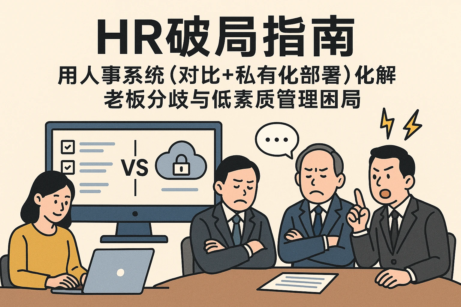 HR破局指南：用人事系统（对比+私有化部署）化解老板分歧与低素质管理困局
