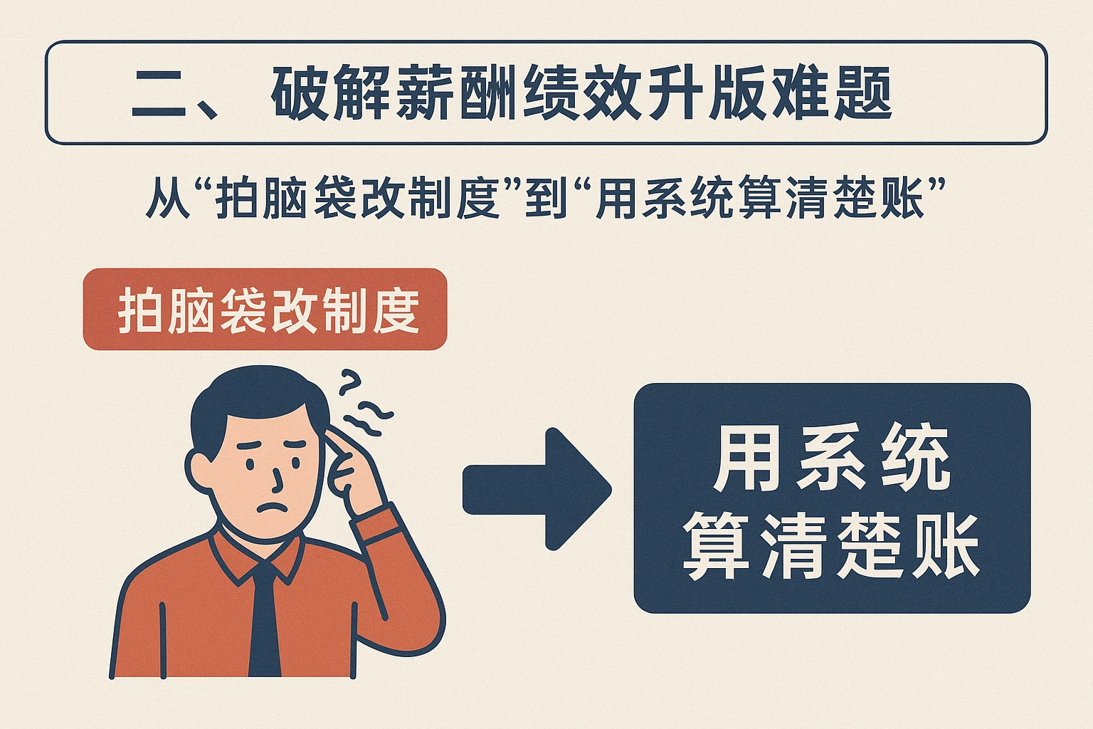 二、破解薪酬绩效升版难题：从“拍脑袋改制度”到“用系统算清楚账”