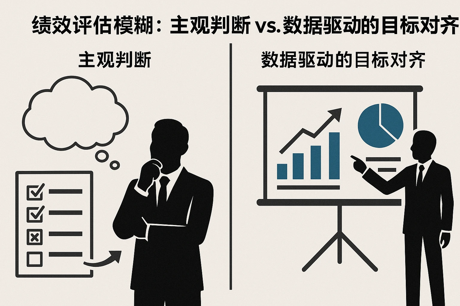 2. 绩效评估模糊：主观判断vs. 数据驱动的目标对齐
