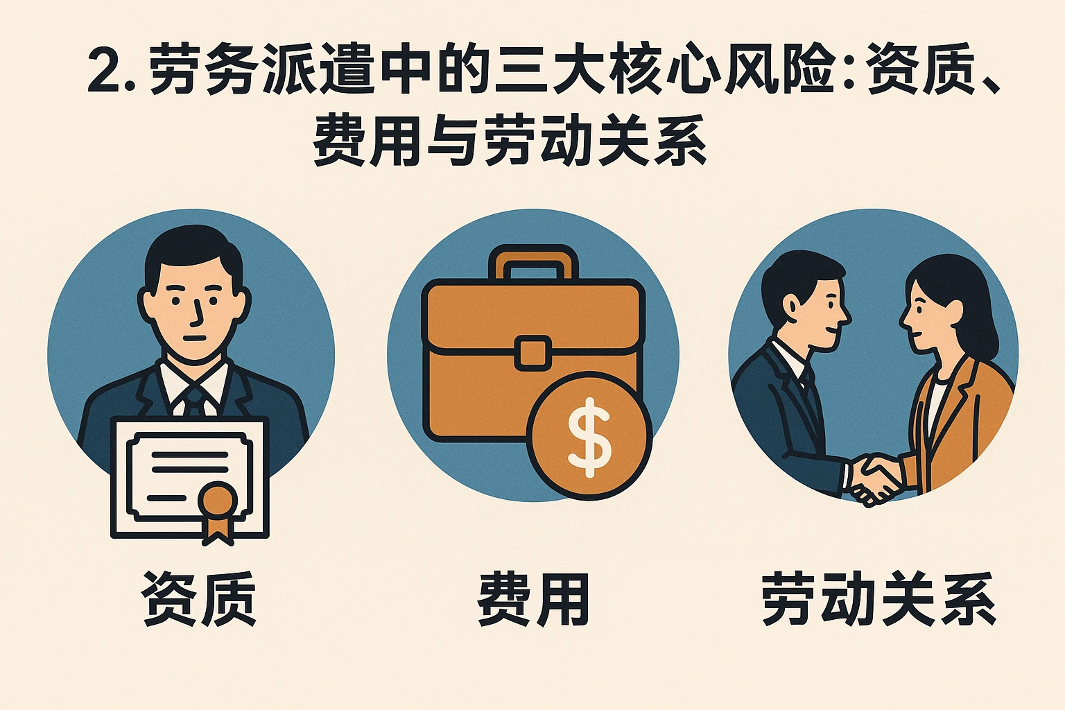 2. 劳务派遣中的三大核心风险:资质、费用与劳动关系
