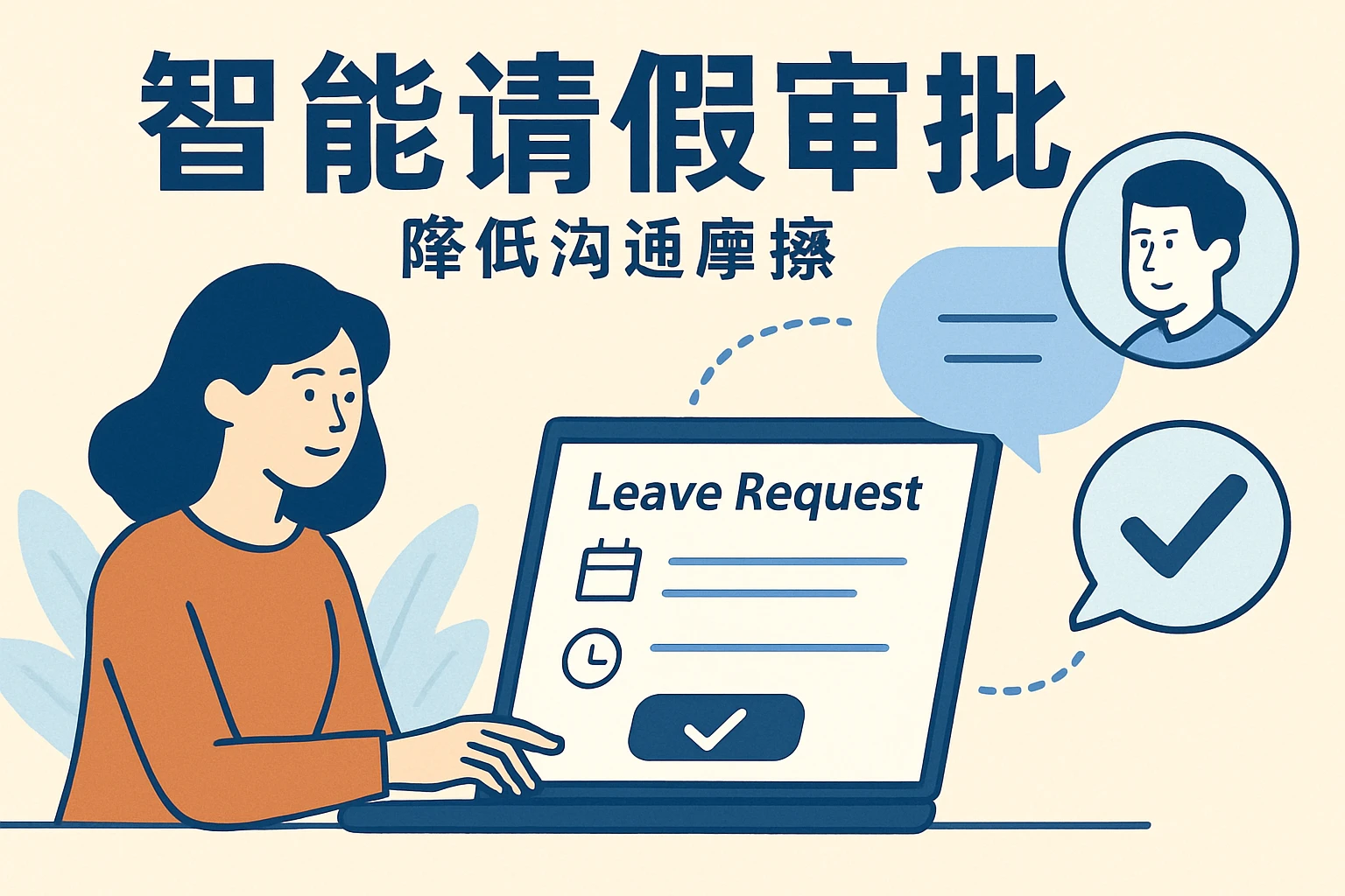 智能请假审批，降低沟通摩擦