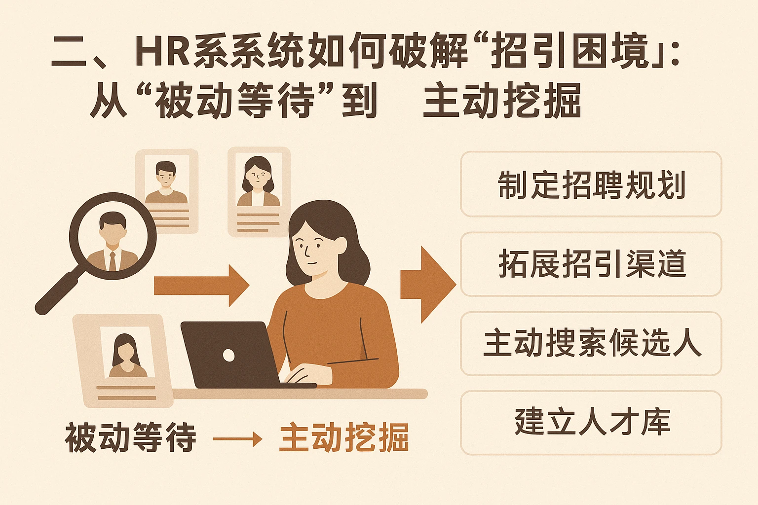 二、HR系统如何破解“招引困境”：从“被动等待”到“主动挖掘”