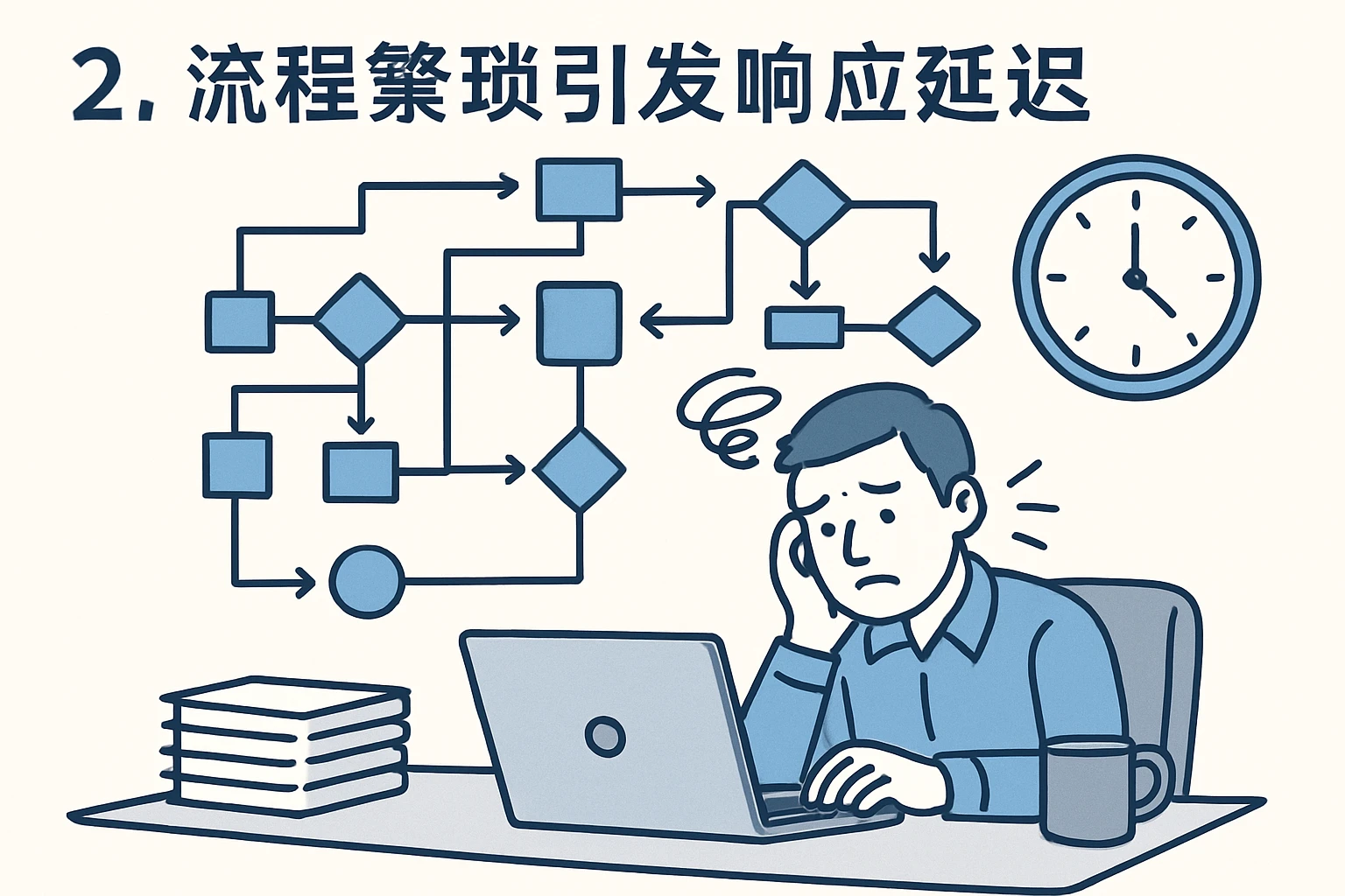 2. 流程繁琐引发响应延迟