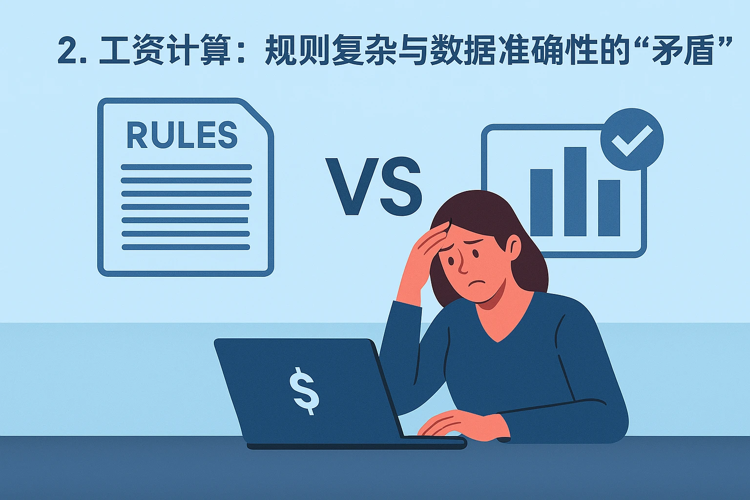 2. 工资计算：规则复杂与数据准确性的“矛盾”