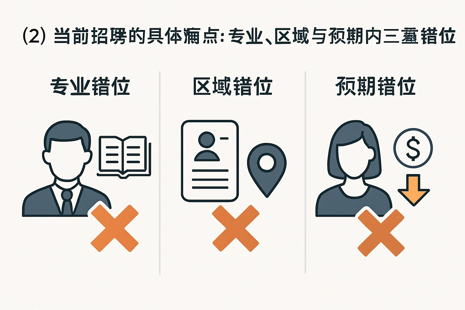 （2）当前招聘的具体痛点：专业、区域与预期的三重错位