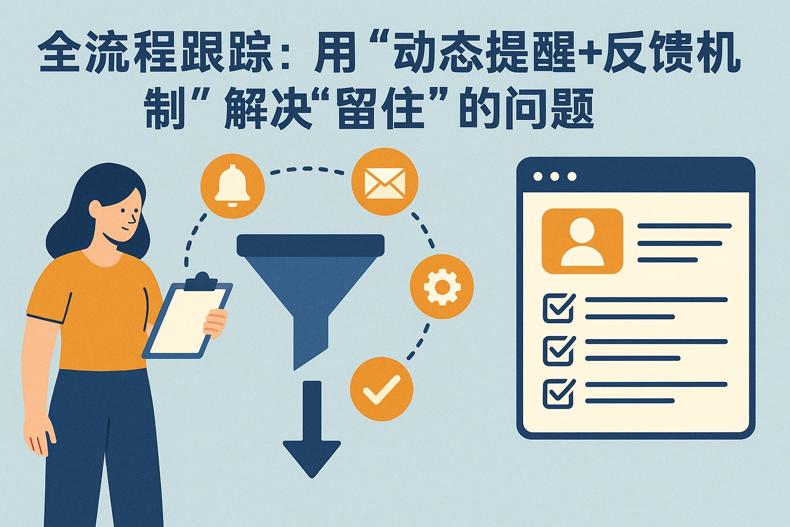 2. 全流程跟踪：用“动态提醒+反馈机制”解决“留不住”的问题
