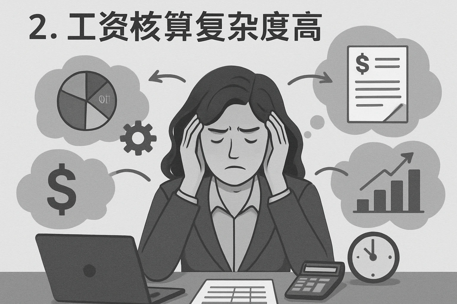 2. 工资核算复杂度高