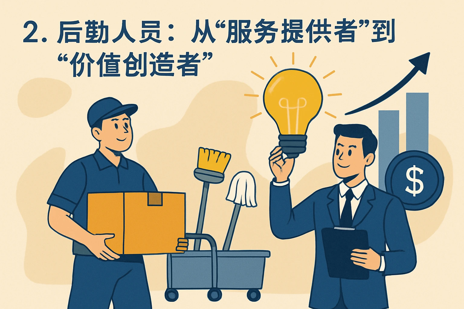 2. 后勤人员：从“服务提供者”到“价值创造者”