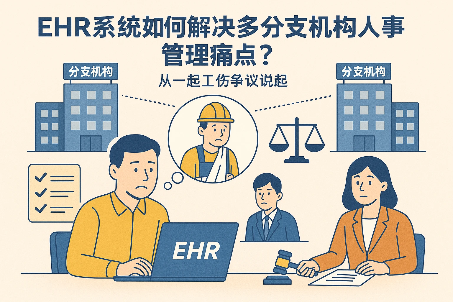 EHR系统如何解决多分支机构人事管理痛点？从一起工伤争议说起