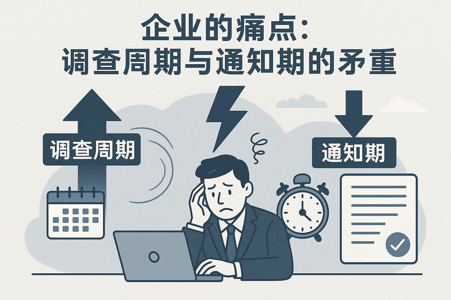 2. 企业的痛点：调查周期与通知期的矛盾