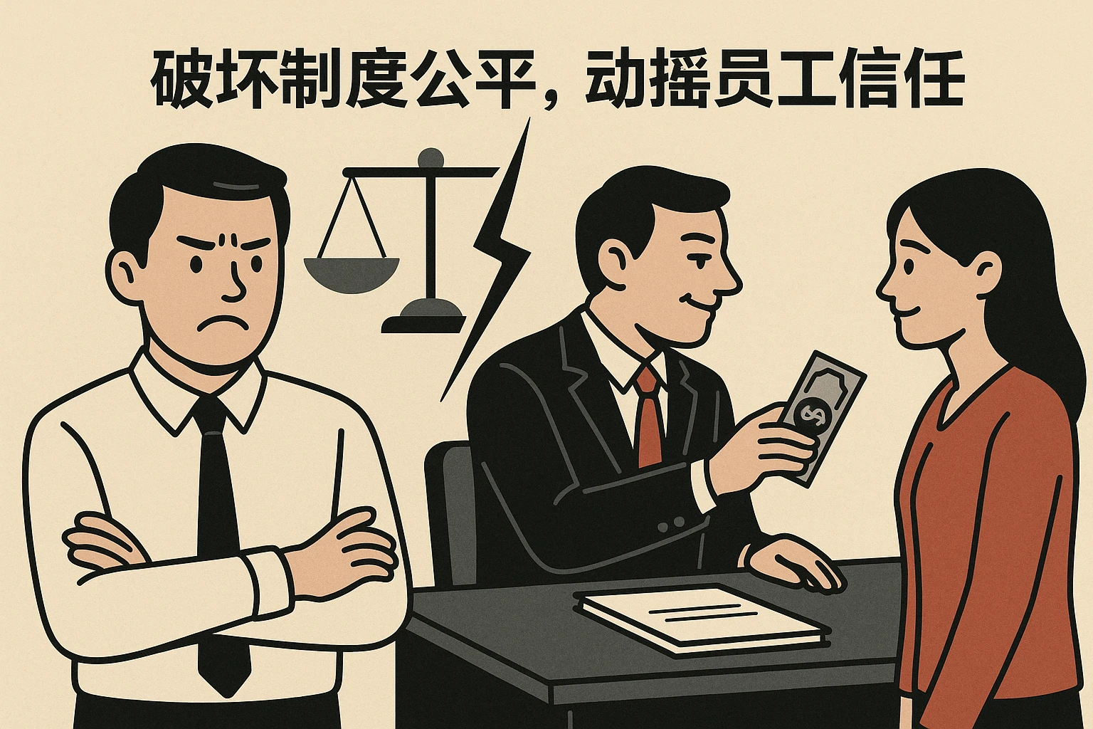 2. 破坏制度公平，动摇员工信任