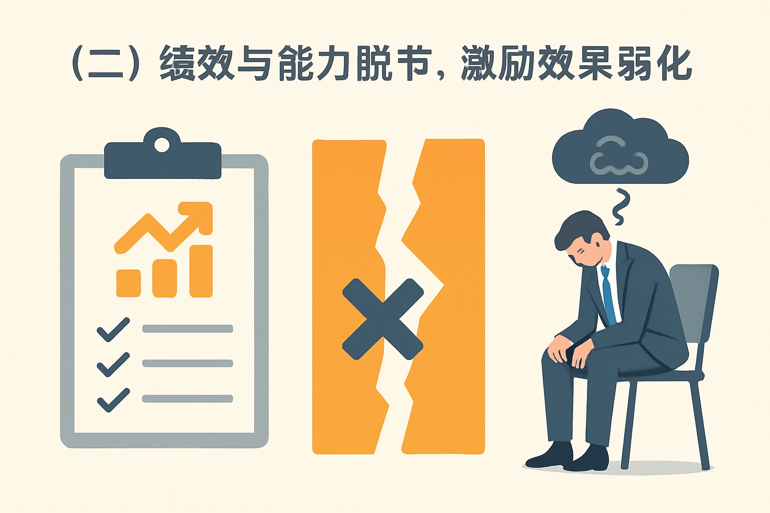 （二）绩效与能力脱节，激励效果弱化