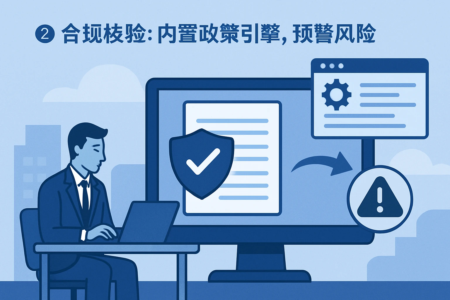 2. 合规校验：内置政策引擎，预警风险