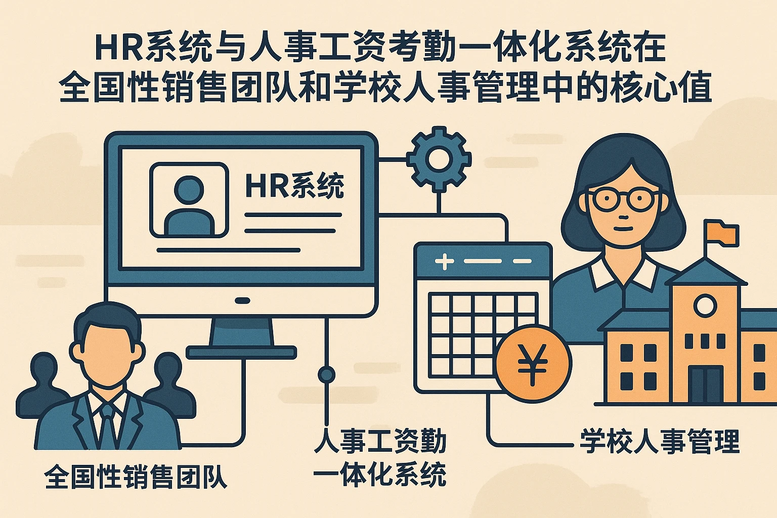 HR系统与人事工资考勤一体化系统在全国性销售团队和学校人事管理中的核心价值