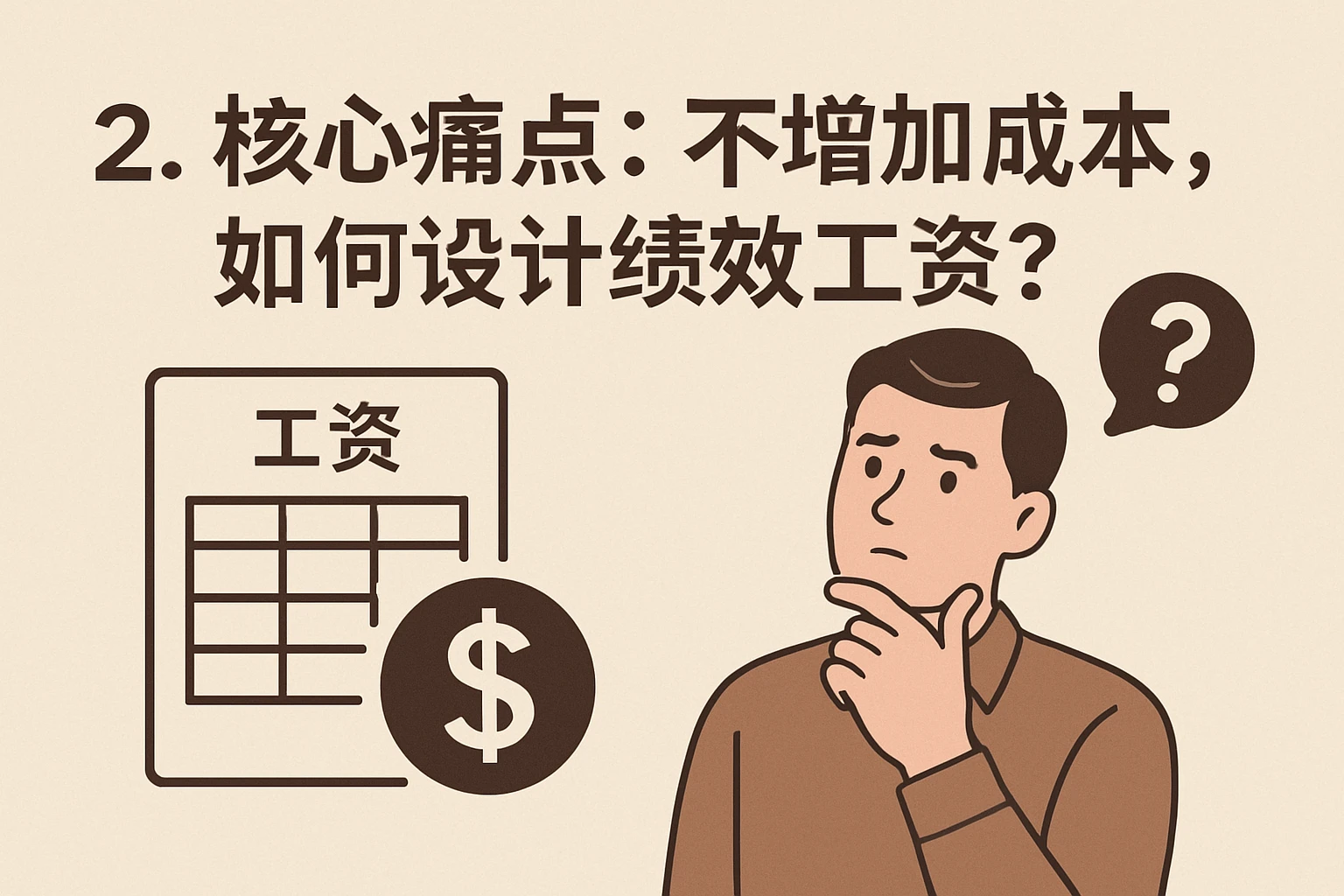 2. 核心痛点:不增加成本,如何设计绩效工资?