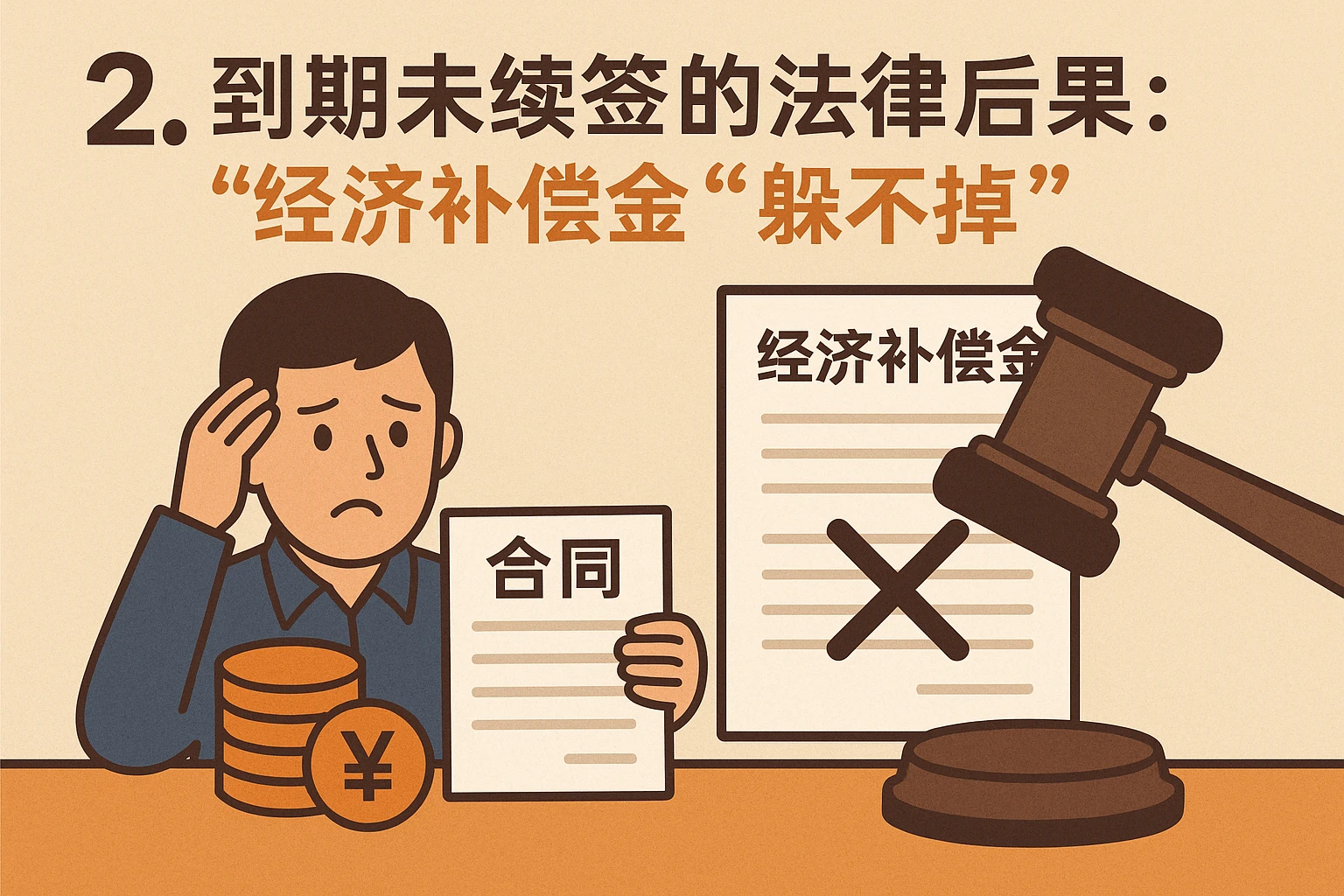 2. 到期未续签的法律后果：经济补偿金“躲不掉”