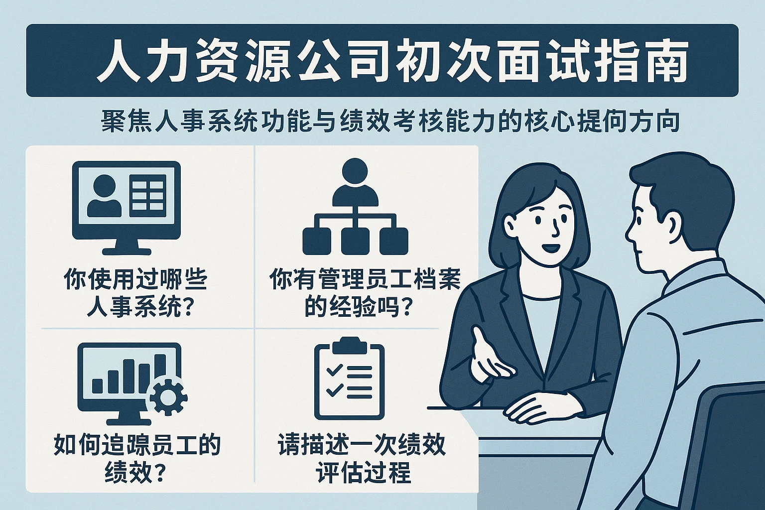 人力资源公司初次面试指南：聚焦人事系统功能与绩效考核能力的核心提问方向