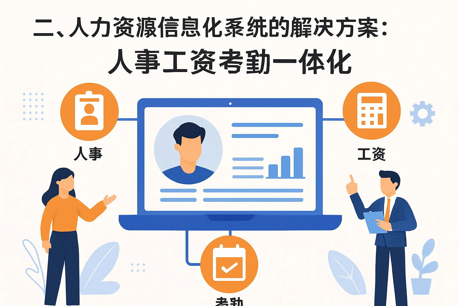 二、人力资源信息化系统的解决方案：人事工资考勤一体化