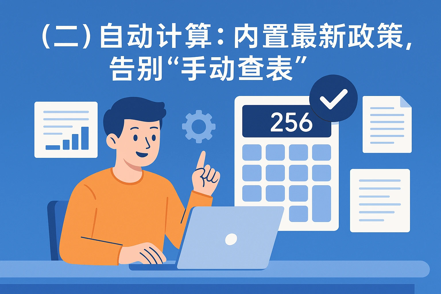 （二）自动计算：内置最新政策，告别“手动查表”
