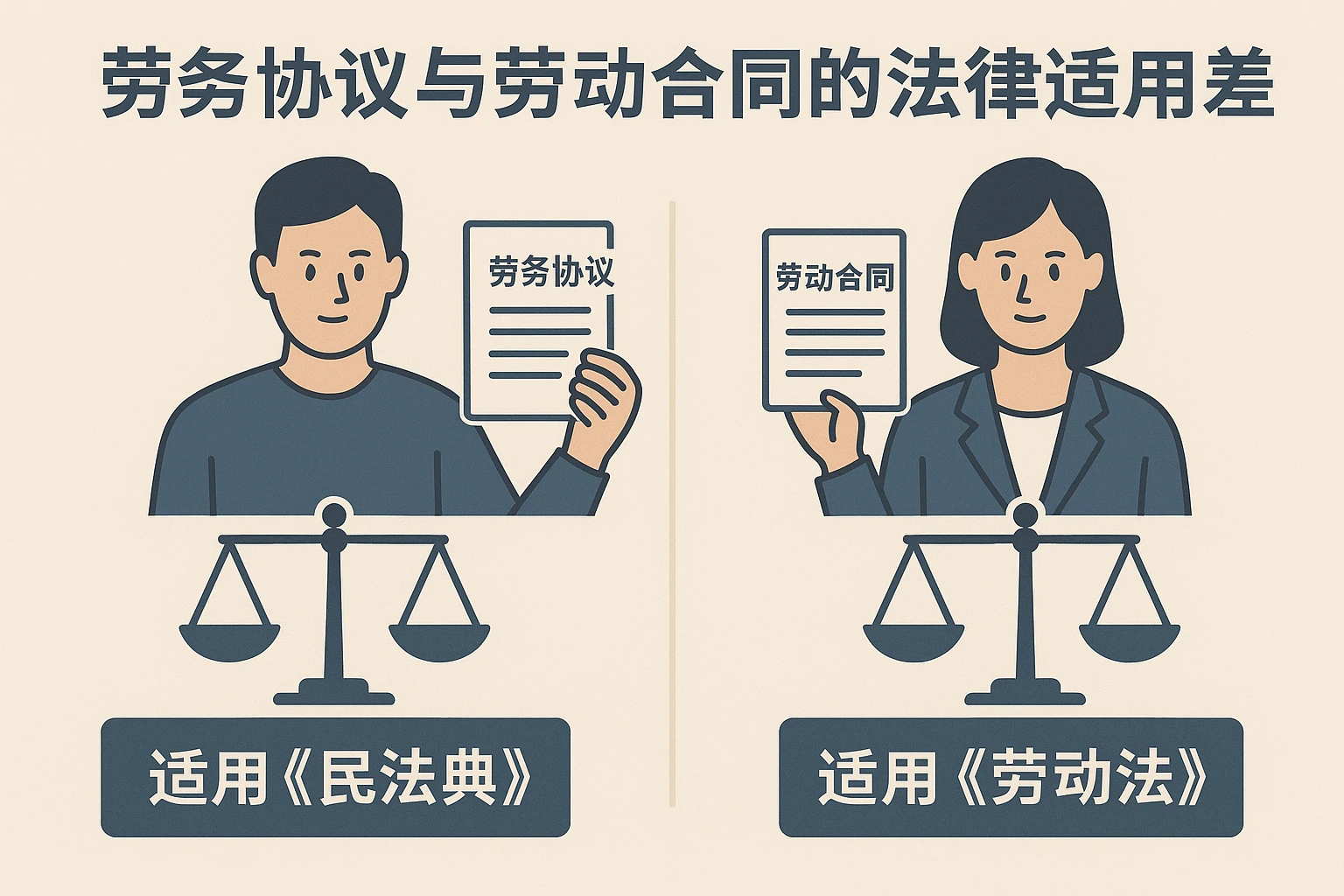 劳务协议与劳动合同的法律适用差异