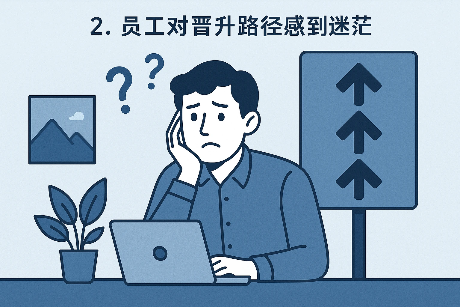 2. 员工对晋升路径感到迷茫