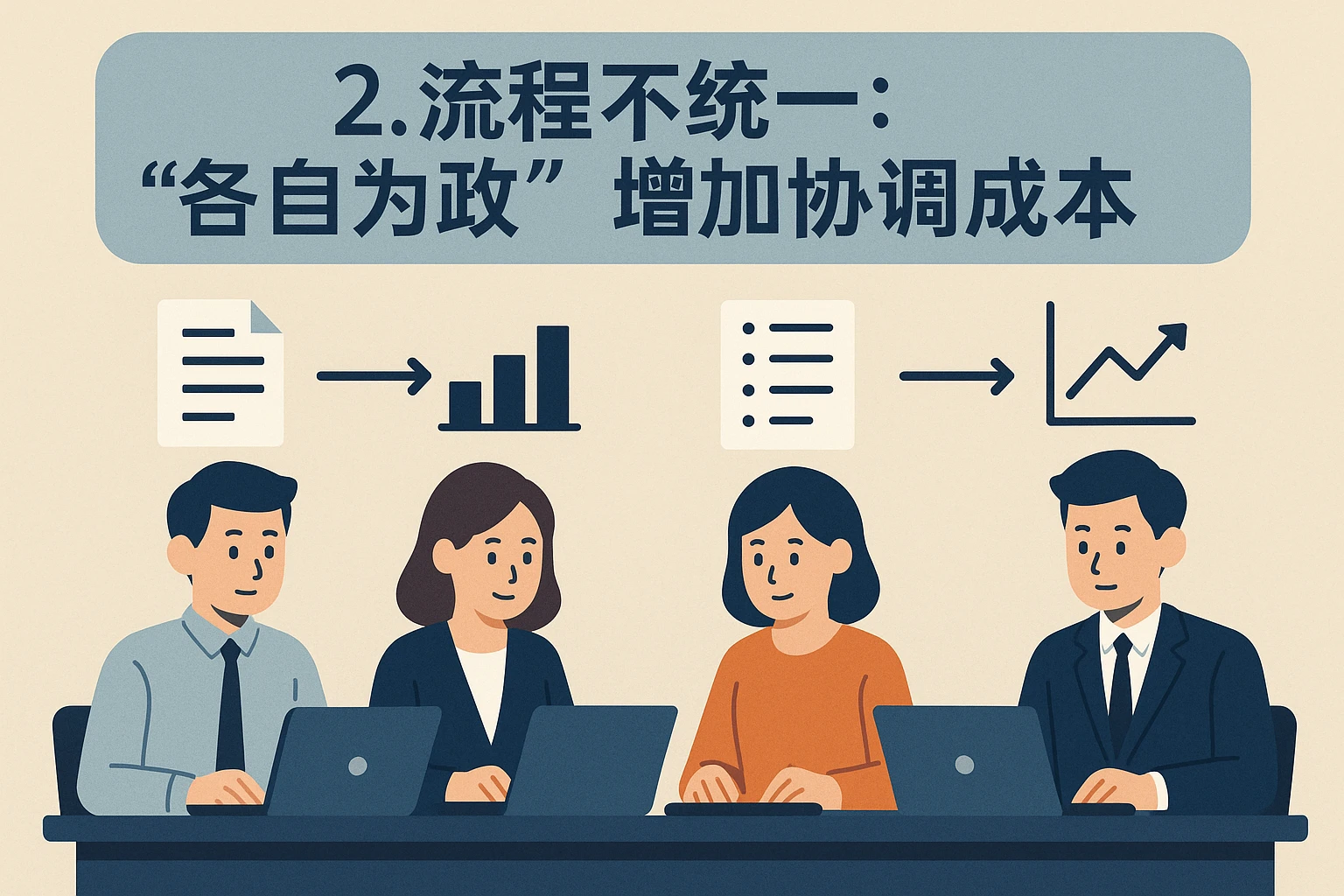 2. 流程不统一：“各自为政”增加协调成本