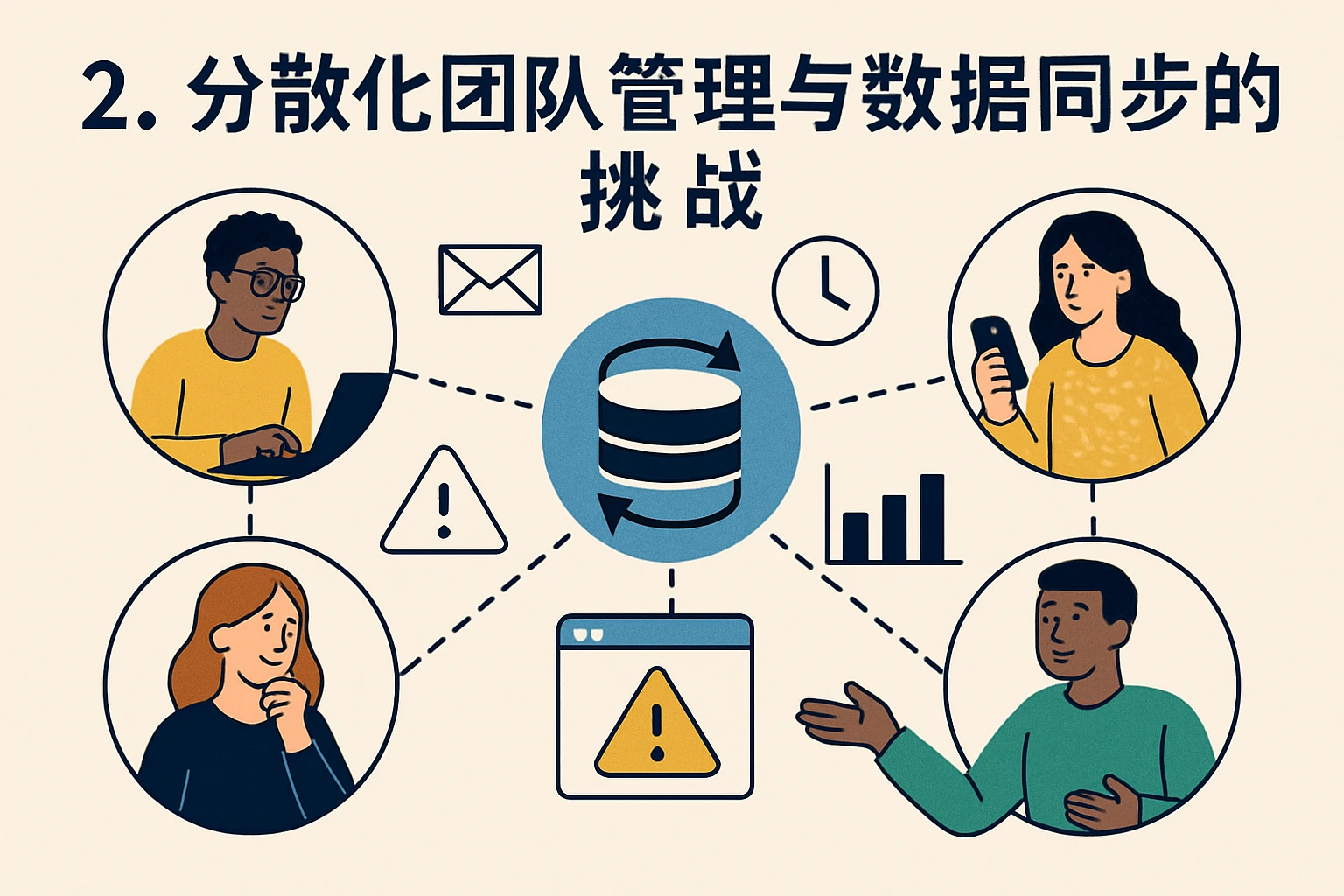 2. 分散化团队管理与数据同步的挑战